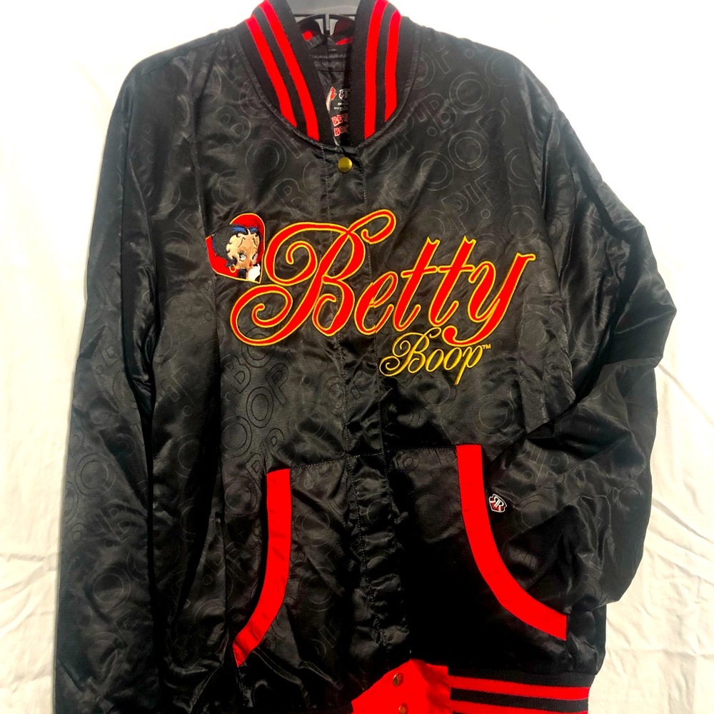 Betty Boop Letterman Jacket. Size XLarge. Gently Used. Embroidered Betty Boop.